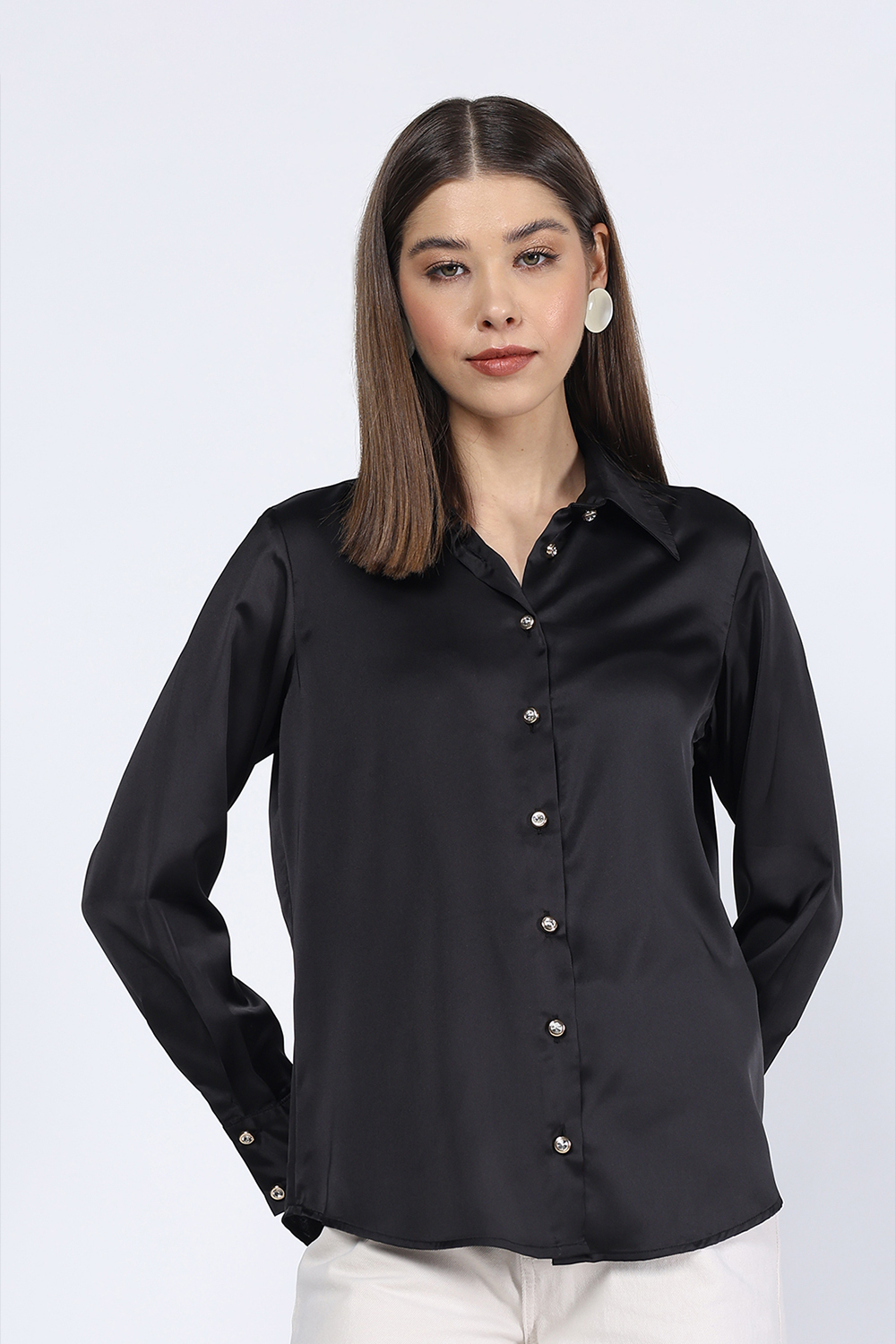 BLACK ARMANI SATIN SHIRT