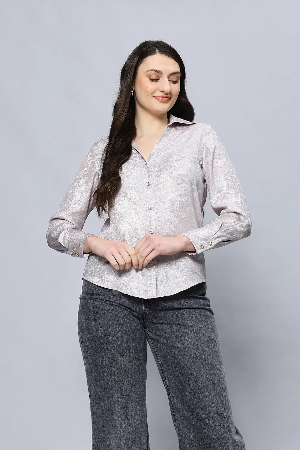 LIGHT MULTICOLOURED SATIN SHIRT